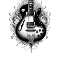 Guitar Memorial tattoo design idea