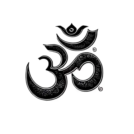 generate image of tamil om letter and Hindi om letter together for a miniature tattoo tattoo design idea
