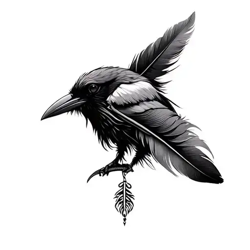 Crow Feather tattoo design idea