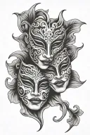 drama mask tattoo design idea