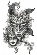 drama mask tattoo design idea