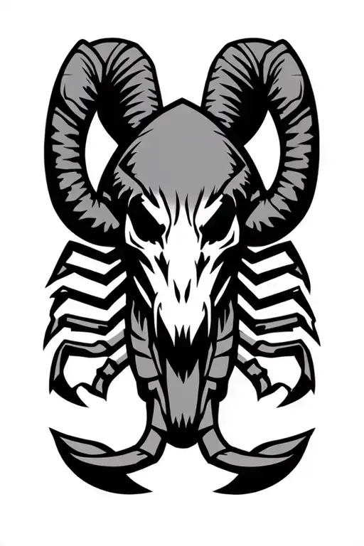 Aries Scorpio raiders football logo tattoo design idea