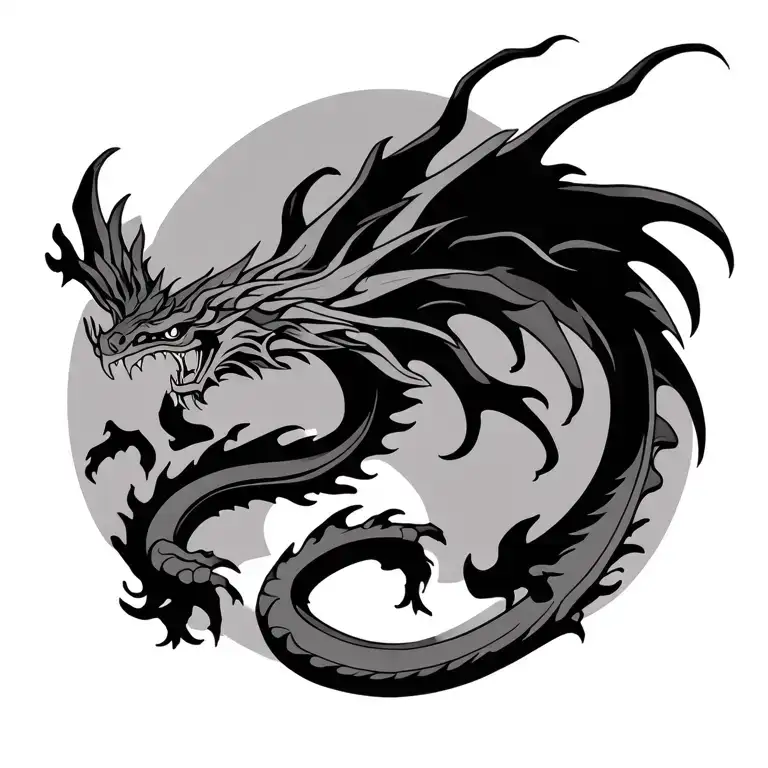 DRAGON FROM THE FOURTH WING BOOK tattoo design idea