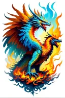dragon phoenix rising from ashes tattoo design idea
