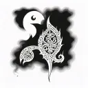 trishul and mor pankh  tattoo design idea