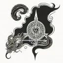 trishul and mor pankh  tattoo design idea