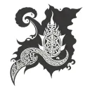 trishul and mor pankh  tattoo design idea