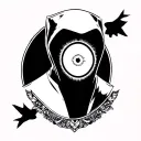 traditional style tattoo including moon knight, eye of agamoto and the living tribunal  tattoo design idea