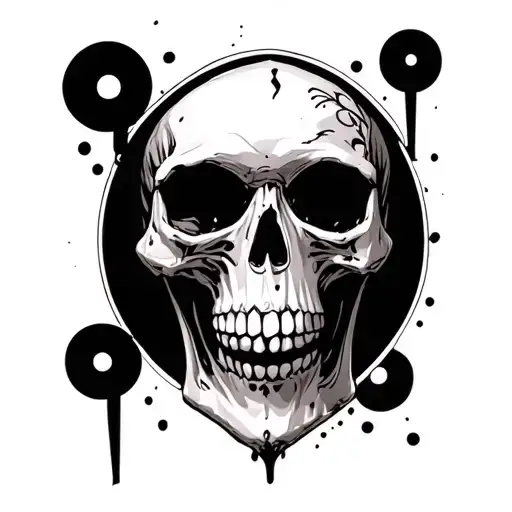 skull with a hidden semi colon tattoo design idea