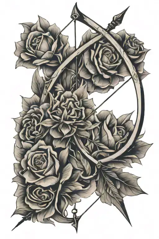 bow and arrow tattoo design idea