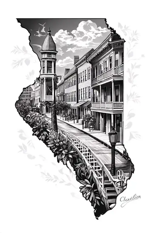 Charleston. South Carolina places you have traveled tattoo design idea