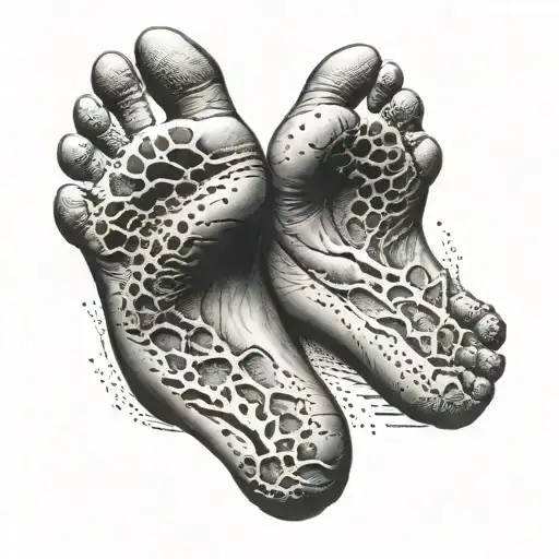 Footprint human & tattoo design idea