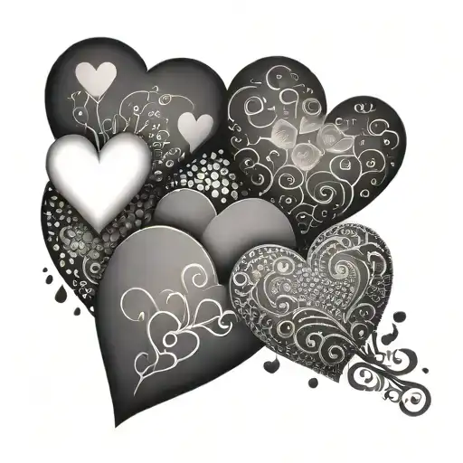 hearts, lust, passion, love and fantasy tattoo design idea