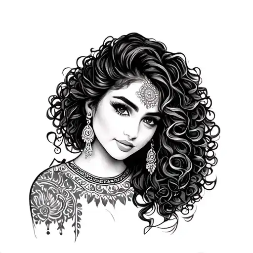 Jayda with a curly line and mexican design  tattoo design idea