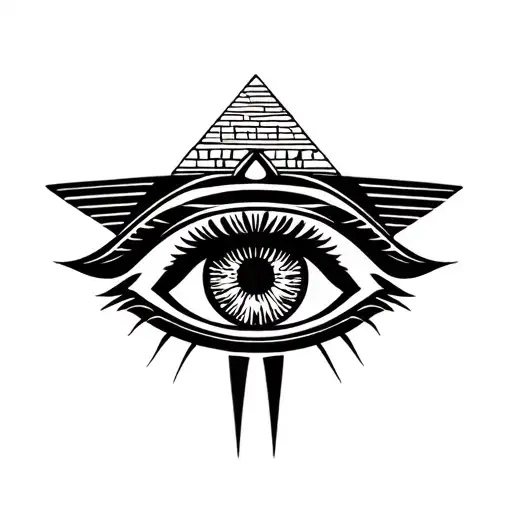 eye of horus in front of pyramid tattoo design idea