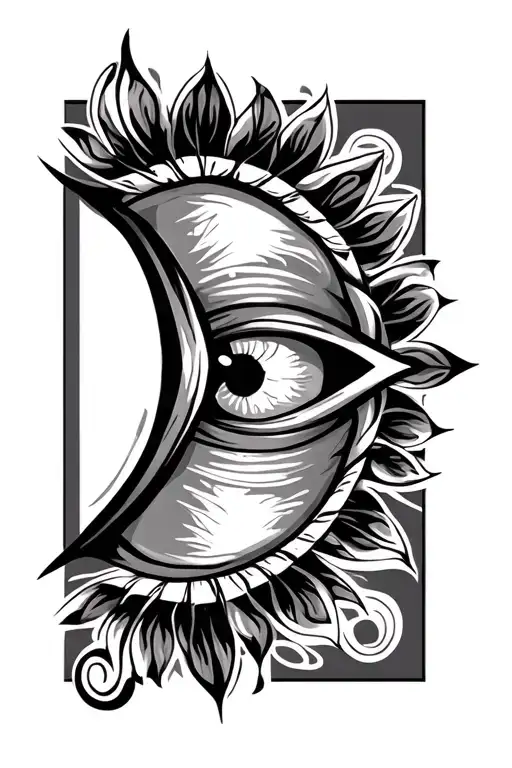 traditional Turkish evil eye tattoo design in the style of Chicano  tattoo design idea