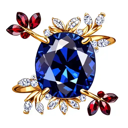 Simulated garnet side by side Simulated sapphire with a wedding ring with 3/15/2025 tattoo design idea