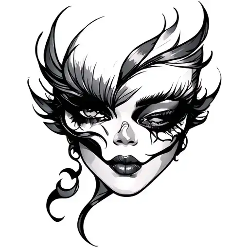 Cleavage tattoo design idea
