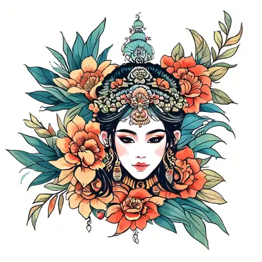 Bali traditional inspired tattoo tattoo design idea