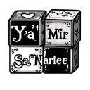 abc blocks with my kids name who passed away incorporated, the names are Ya'Mir and Sa'Nariee tattoo design idea