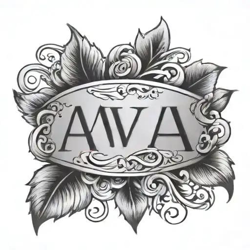 AVA name written tattoo design idea
