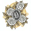 Alpha Phi Omega crest with roses tattoo design idea
