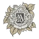 Alpha Phi Omega crest with roses tattoo design idea