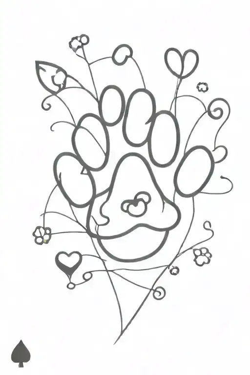 paw print playing cards tattoo design idea