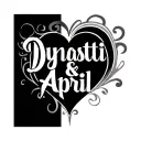 "Dynasti & April" names inside of a heart surrounded tattoo design idea