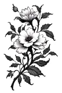 february and march birth flower intertwined vines tattoo design idea