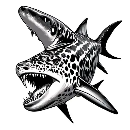 Leopard Shark coral reef tattoo design idea