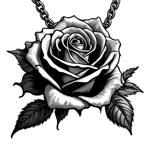 Rose Necklace tattoo design idea