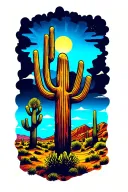 Arizona desert landscape tattoo design idea