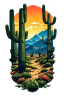 Arizona desert landscape tattoo design idea