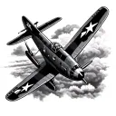 wwii aircraft flying tattoo design idea