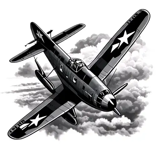 wwii aircraft flying tattoo design idea