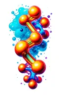 dopamine and serotonin molecule intertwined tattoo design idea