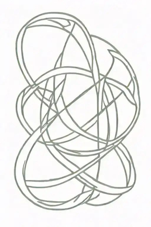 fine line Celtic love knot intertwined tattoo design idea
