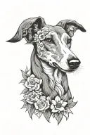 greyhound floral patterns tattoo design idea