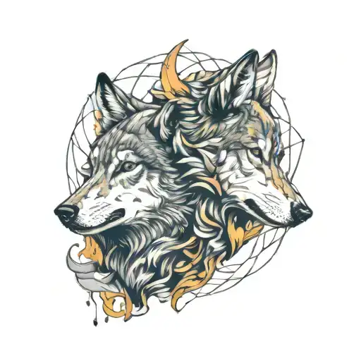 two wolves inside my mind thinking intelligence power discipline tattoo design idea