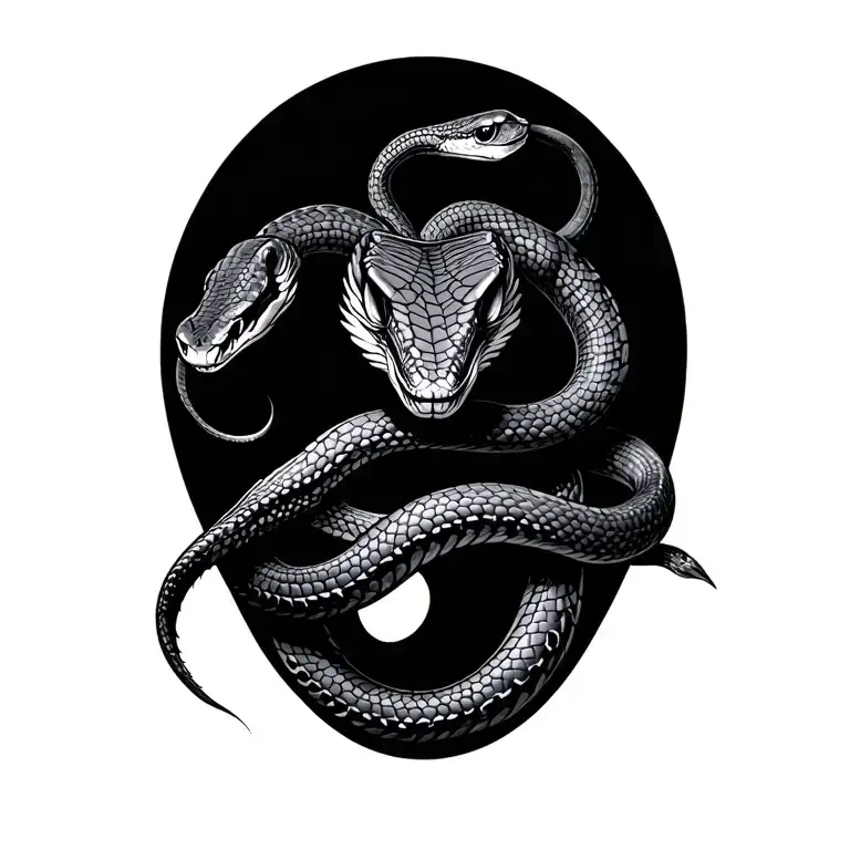 snake and spider webs tattoo design idea