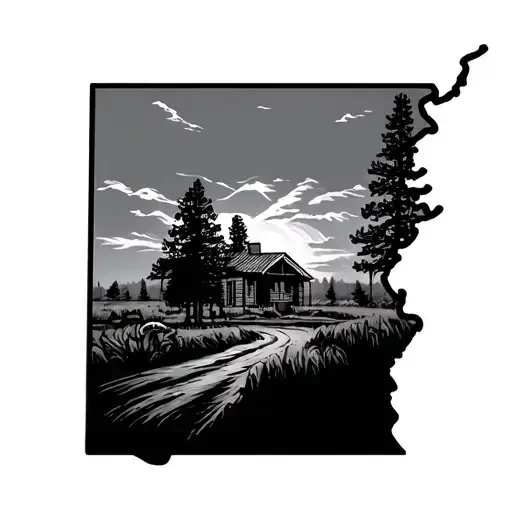 state of south dakota  tattoo design idea
