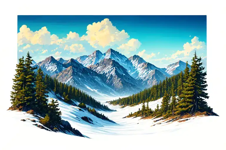 Colorado mountains tattoo design idea