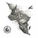 Alone in the middle of the world surrounded by people tattoo design idea