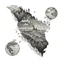 Alone in the middle of the world surrounded by people tattoo design idea