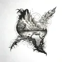 Alone in the middle of the world surrounded by people tattoo design idea