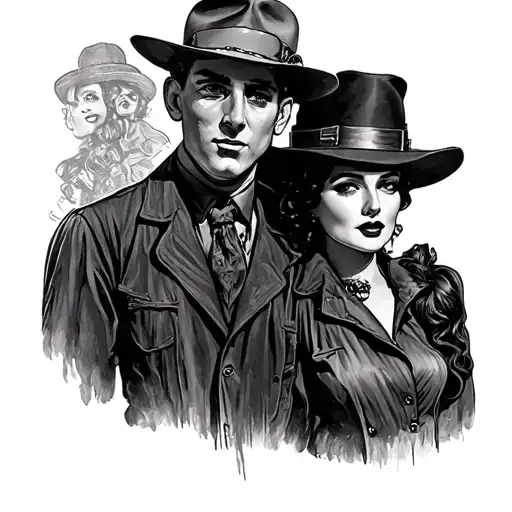Bonnie And Clyde tattoo design idea