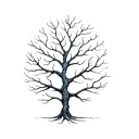 tree with dna-strand trunk symbolizing life tattoo design idea