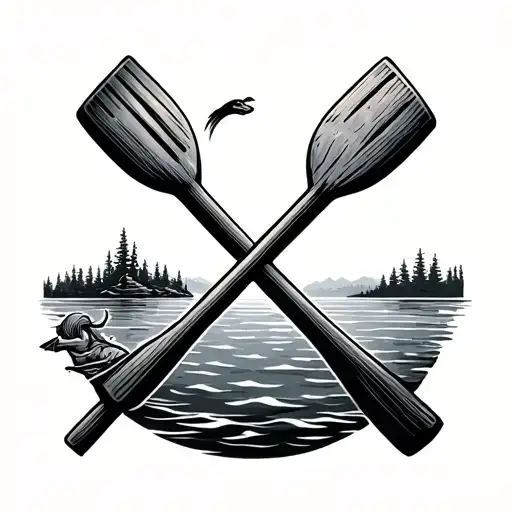 traditional tattoo loch ness rowing oar tattoo design idea