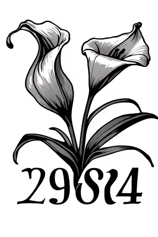 "1984, 2010" Calla lily flower tattoo design idea